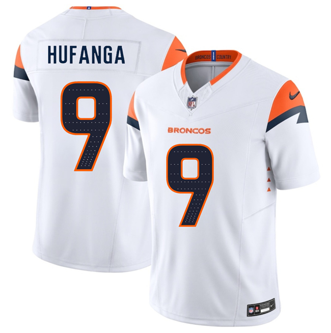 Youth Denver Broncos #9 Talanoa Hufanga White 2024 F.U.S.E. Vapor Limited Stitched Football Jersey